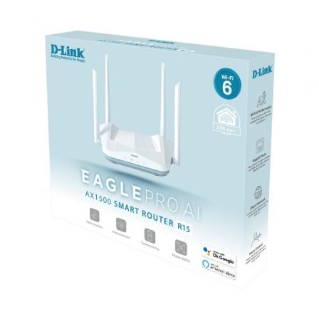 D-Link R15 Eagle Pro AI AX1500 Router Wi-Fi 6 Doble Banda Blanco